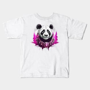 Purple Bling Panda Kids T-Shirt